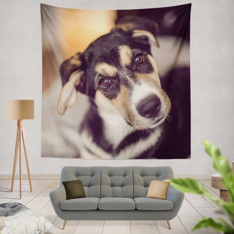 Dog Thoughtful Muzzle Canine Persona Wall Hanging Tapestry