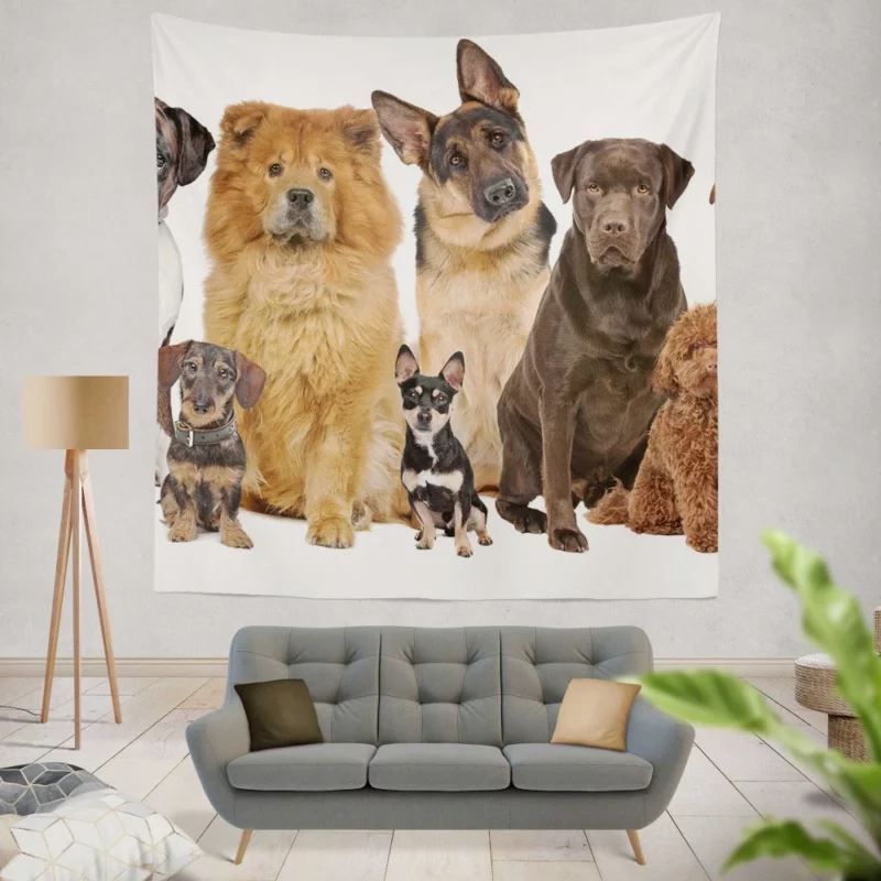 Dog Variety Fur Friends Galore Wall Hanging Tapestry