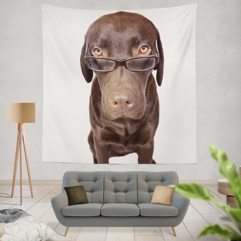 Dog in Glasses Funny and Cute Wall Hanging Tapestry