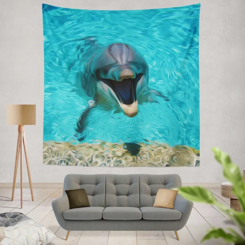 Dolphin Dance Ocean Harmony Wall Hanging Tapestry