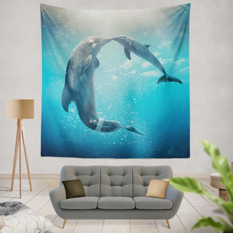 Dolphin Tale 2 Aquatic Sequel Joy Wall Hanging Tapestry