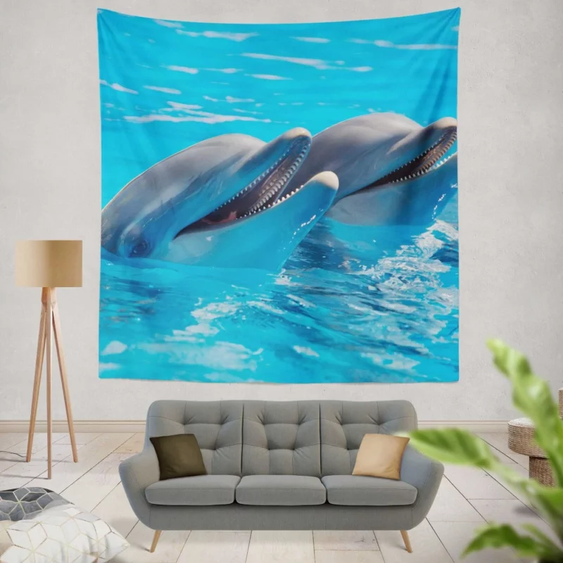 Dolphins Delight Ocean Harmony Wall Hanging Tapestry