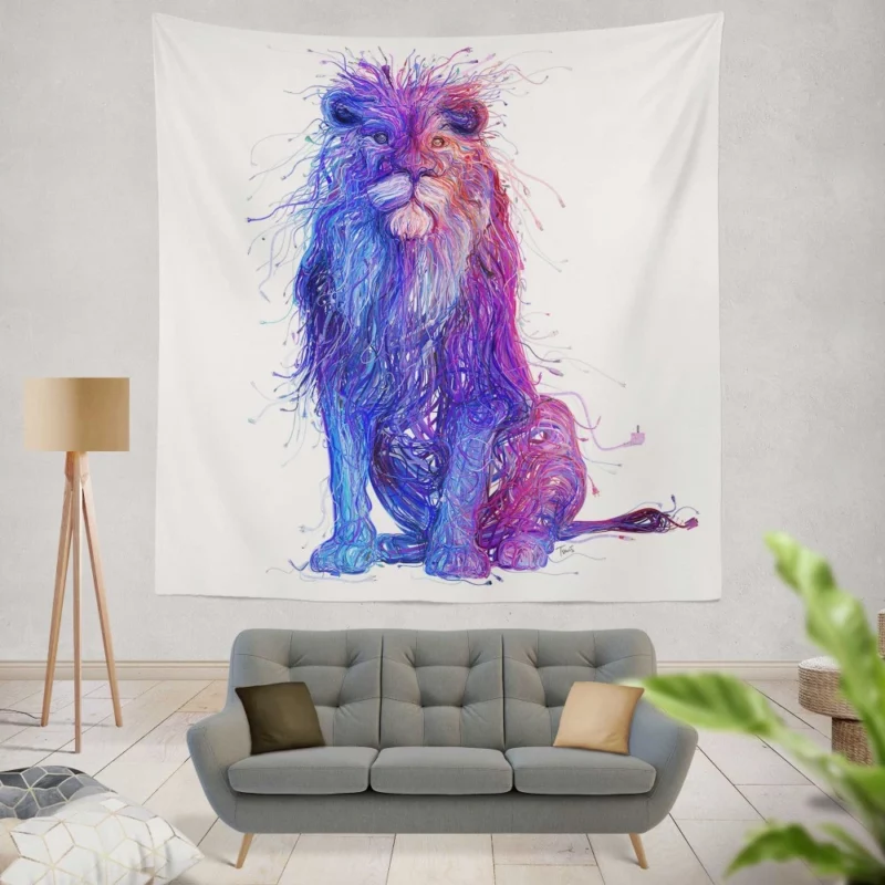 Dominance in the Wild Lion Rule Wall Hanging Tapestry