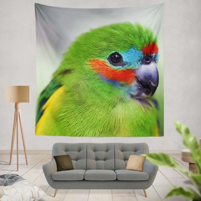 Double-Eyed Fig Parrot Exotic Essence Vibrant Plumage Wall Hanging Tapestry