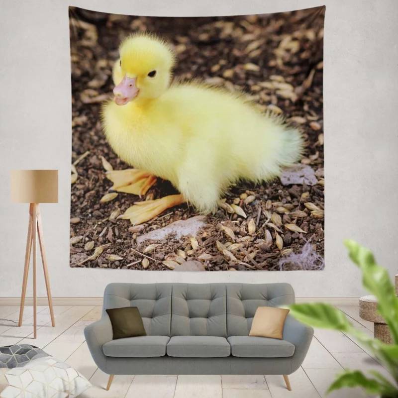 Duckling Curious Stance Fuzzy Wonder Wall Hanging Tapestry