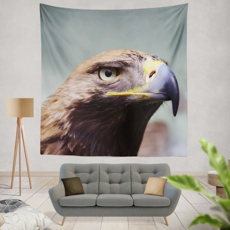 Eagle Fierce Stare Predatory Vigil Wall Hanging Tapestry