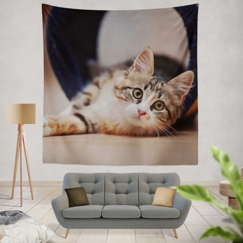 Elegance Close-Up Cat Beauty Wall Hanging Tapestry