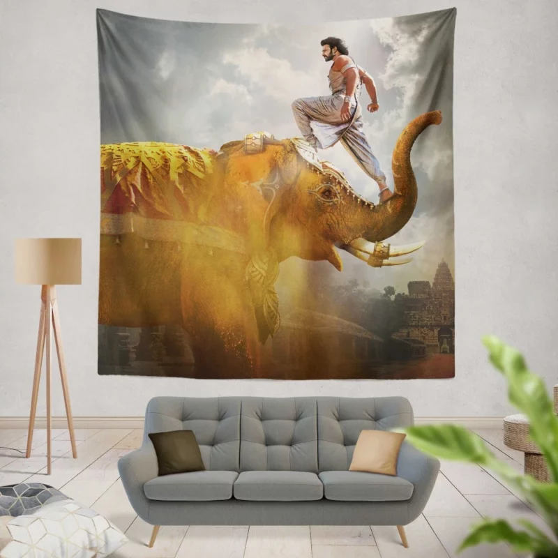 Elephant Grand Baahubali Journey Wall Hanging Tapestry