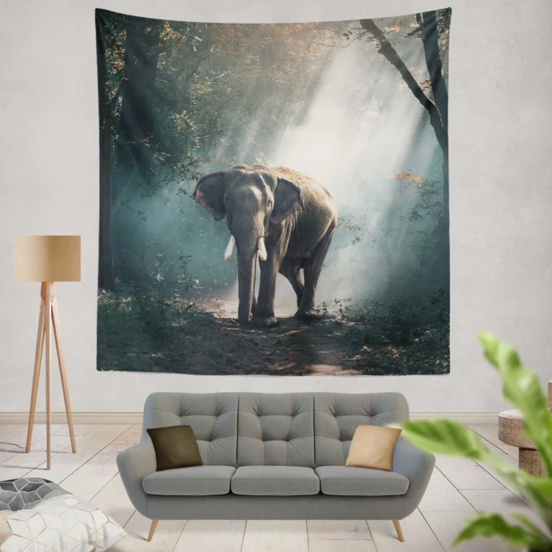 Elephant Majestic Mammal of the Reserve Wall Hanging Tapestry