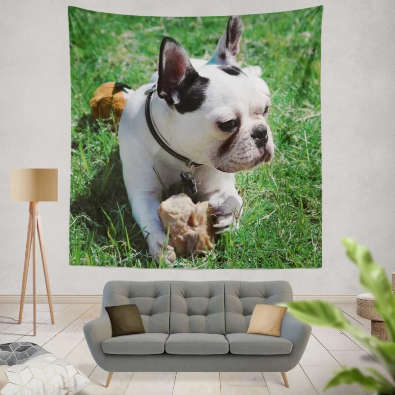 Endearing Expression French Bulldog Charm Wall Hanging Tapestry