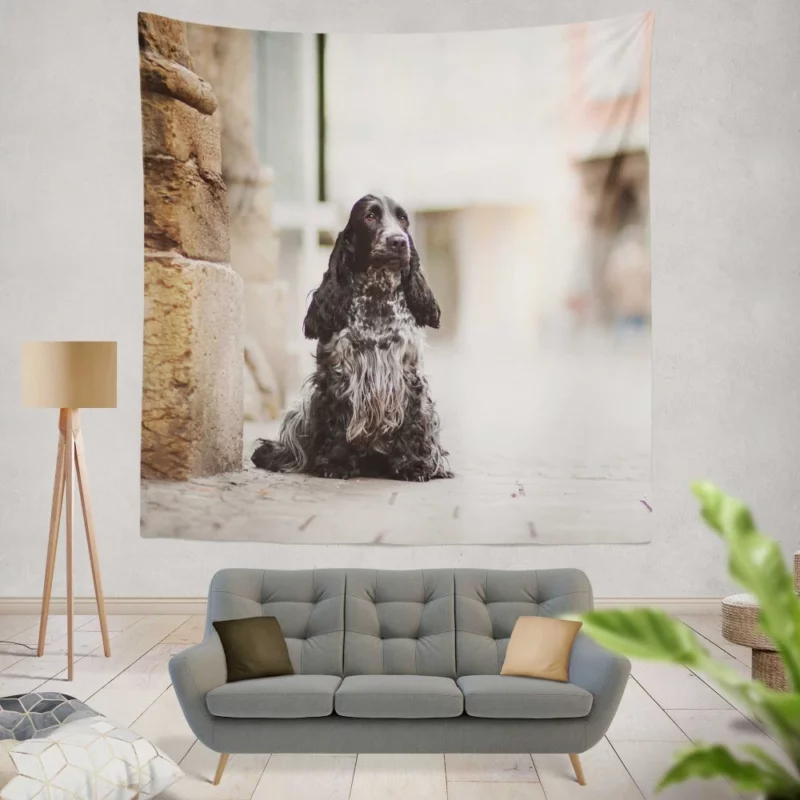 English Cocker Spaniel Depth of Field Wall Hanging Tapestry