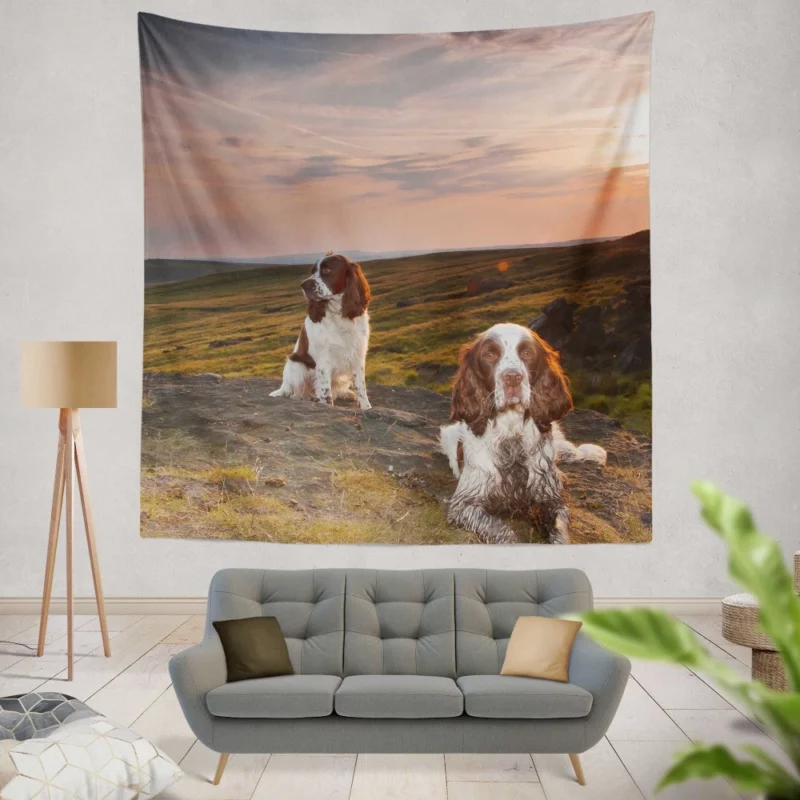 English Springer Spaniel Rustic Charm Wall Hanging Tapestry