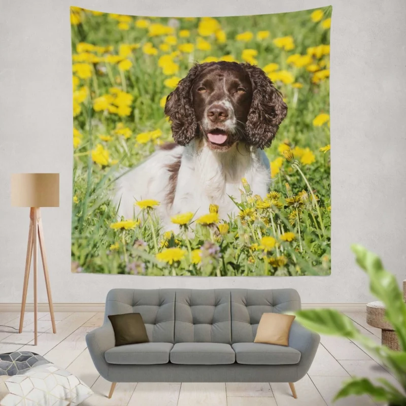 English Springer Spaniel Yellow Adventure Wall Hanging Tapestry