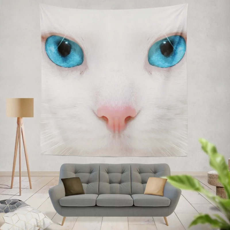 Enigmatic Feline Look Wall Hanging Tapestry