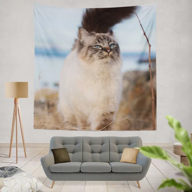 Enigmatic Gaze Cat Depth Wall Hanging Tapestry