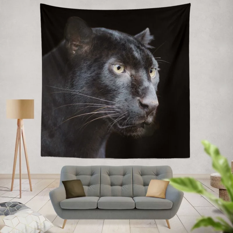 Enigmatic Panther Presence in the Wild Wall Hanging Tapestry