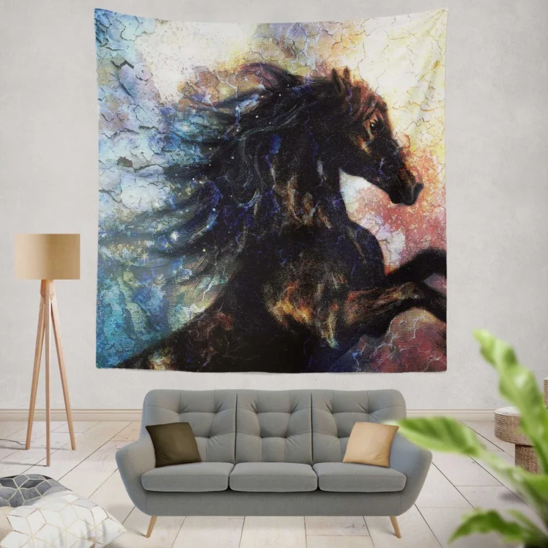 Equine Artistry Majestic Horse Portrait Wall Hanging Tapestry