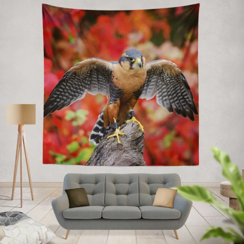 Falcon Aerial Prowess Hunter Flight Wall Hanging Tapestry