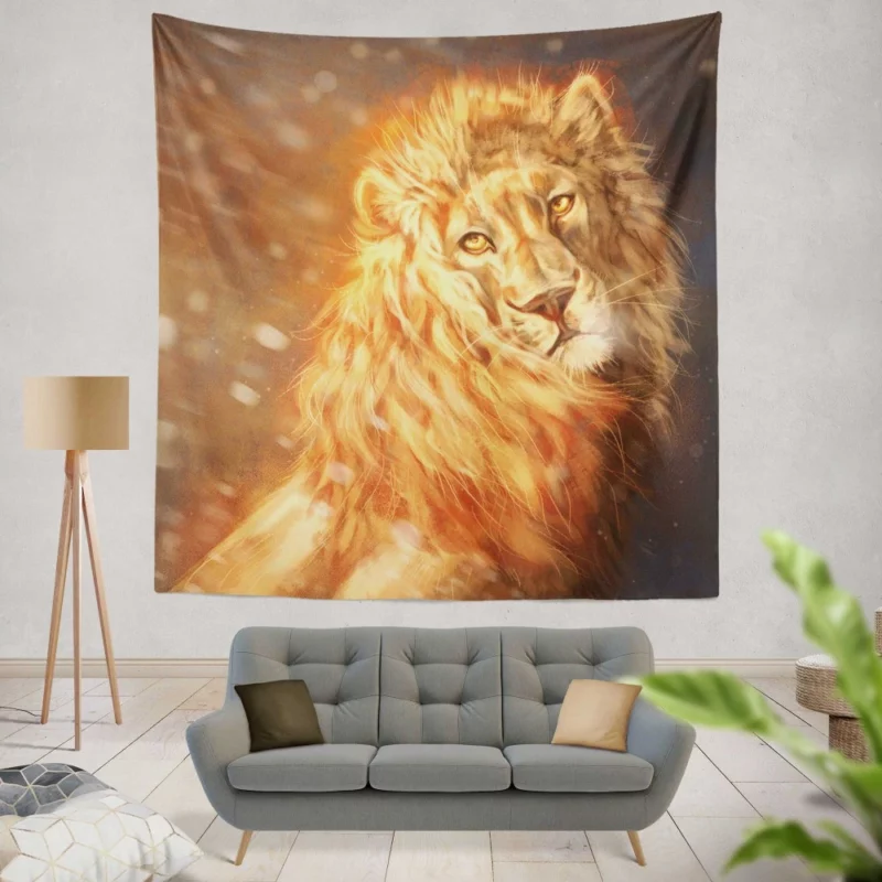 Fantasy Realm Majestic Lion Reign Wall Hanging Tapestry