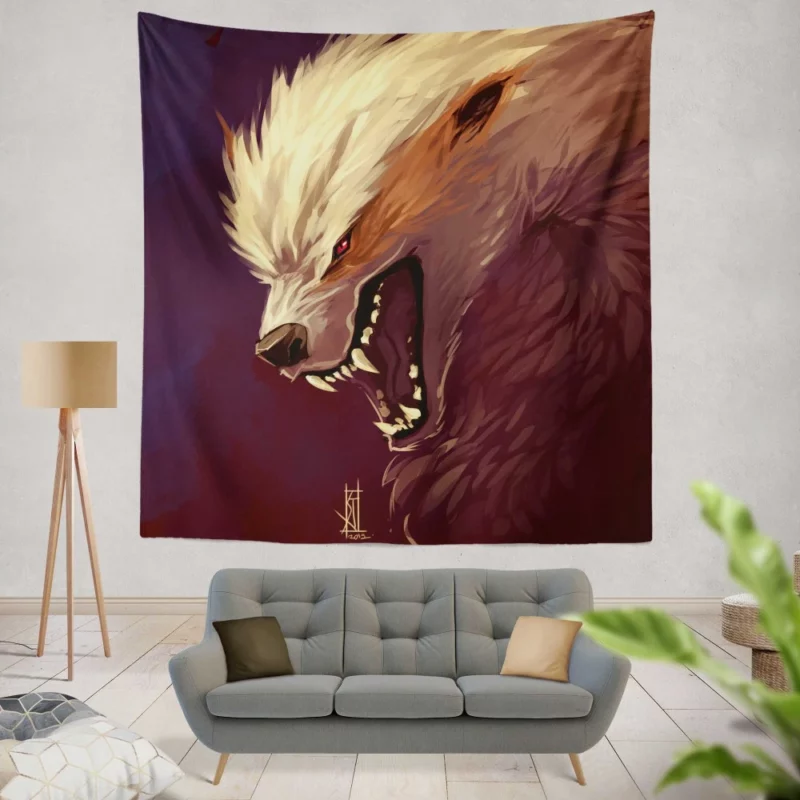 Fantasy Wolf Arcane Creature Form Wall Hanging Tapestry