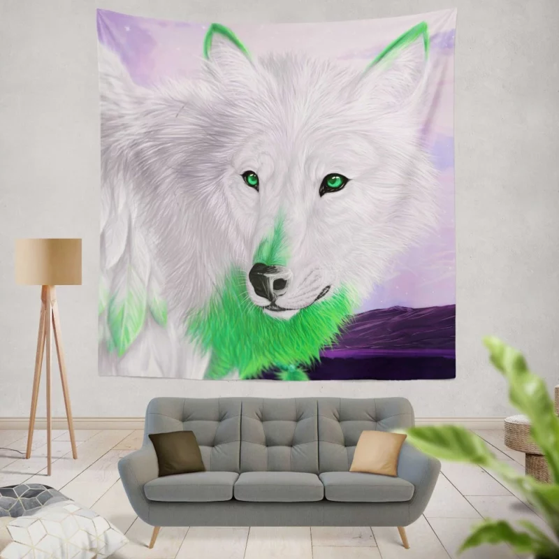 Fantasy Wolf Mystical Presence Wall Hanging Tapestry