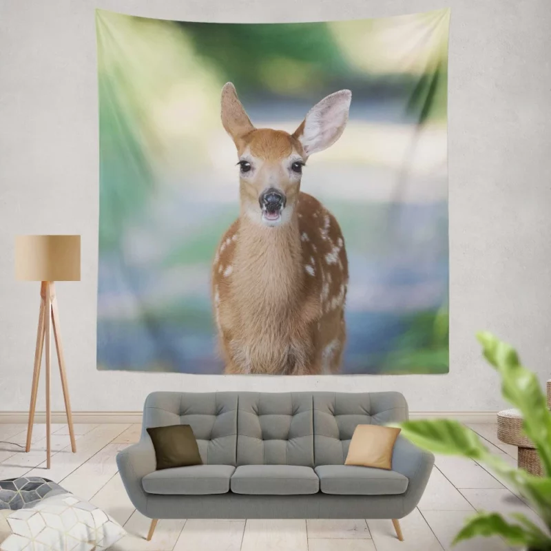 Fawn Innocent Wonder Wilderness Charm Wall Hanging Tapestry