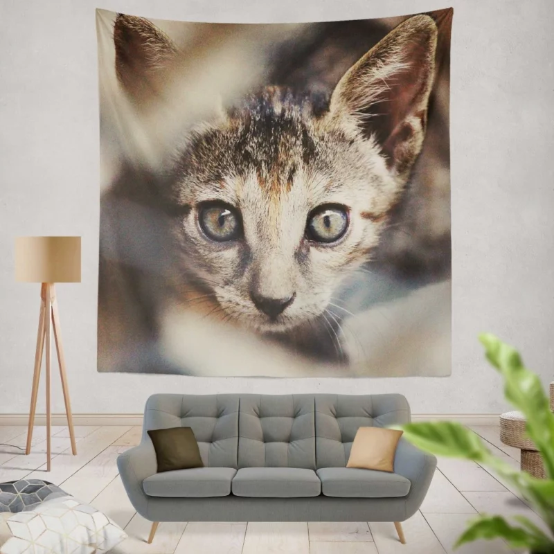 Feline Elegance Brown Beauty Wall Hanging Tapestry