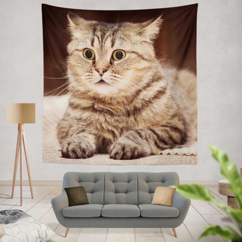 Feline Playfulness Whiskered Charm Wall Hanging Tapestry