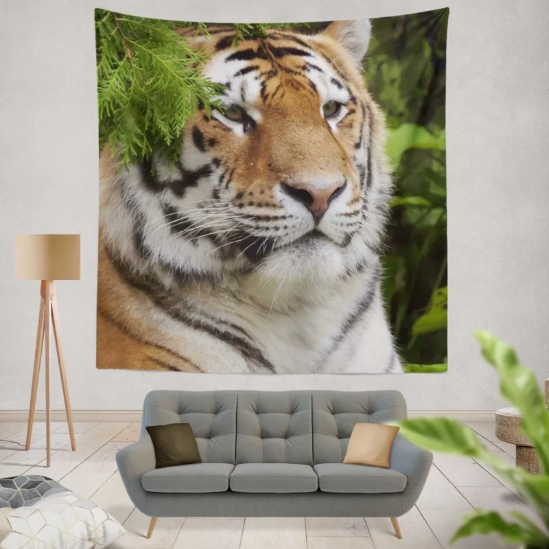 Fierce Tiger Captivating Gaze Wall Hanging Tapestry