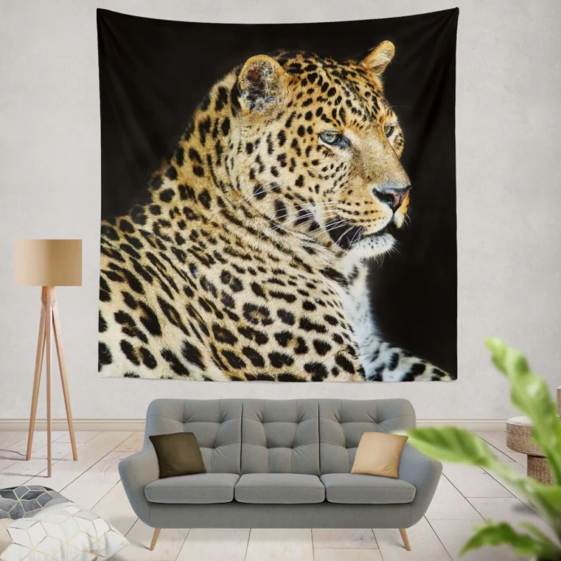 Fierce Wilderness Leopard Power Wall Hanging Tapestry