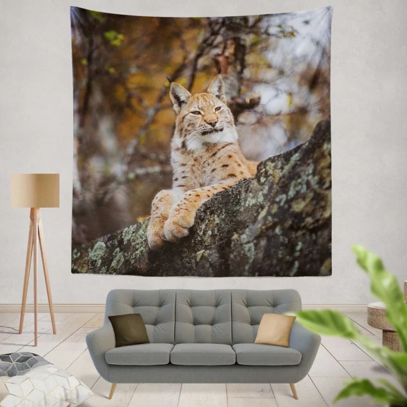 Fierce Wilderness Lynx Power Wall Hanging Tapestry