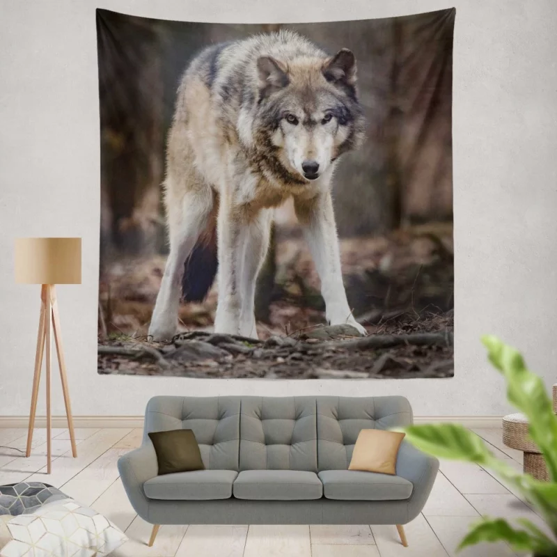 Fierce Wolf Gaze Untamed Majesty Wall Hanging Tapestry