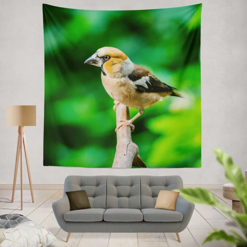 Finch Branch Perch Nature Harmony Wall Hanging Tapestry