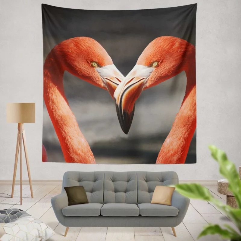 Flamingo Colorful Dance Tropical Splendor Wall Hanging Tapestry