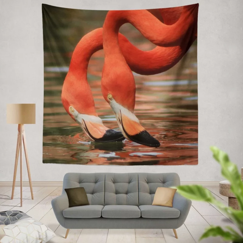 Flamingo Delicate Pose Elegant Bird Wall Hanging Tapestry