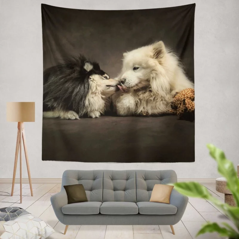 Forever Friends Canine and Human Bond Wall Hanging Tapestry