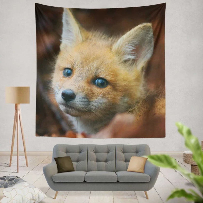 Fox Cub Wonder Wall Hanging Tapestry