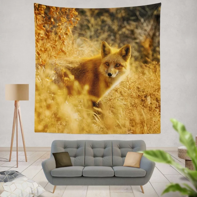 Fox Enigmatic Charm Wilderness Spirit Wall Hanging Tapestry