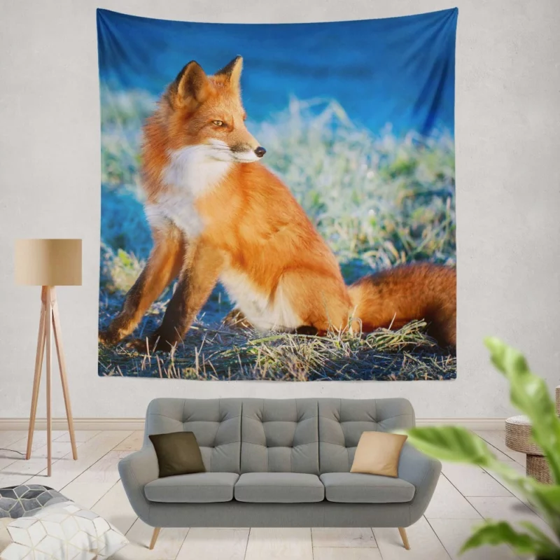 Fox Intense Stare Furry Fascination Wall Hanging Tapestry