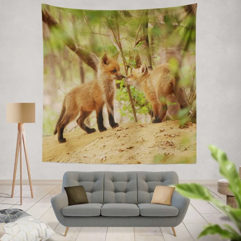 Fox Mysterious Gaze Wilderness Charm Wall Hanging Tapestry