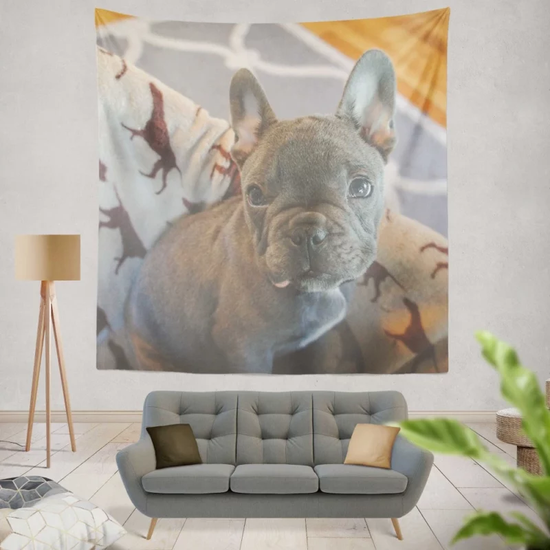 French Bulldog Adorable Antics Furry Delight Wall Hanging Tapestry