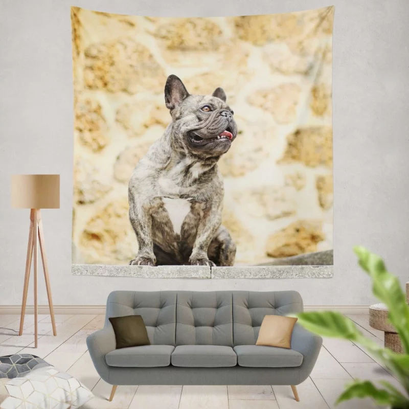 French Bulldog Adorable Charisma Playful Wonder Wall Hanging Tapestry