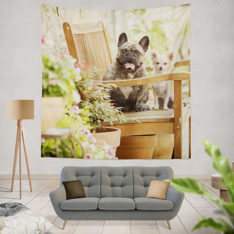 French Bulldog and Chihuahua Duo Wall Hanging Tapestry