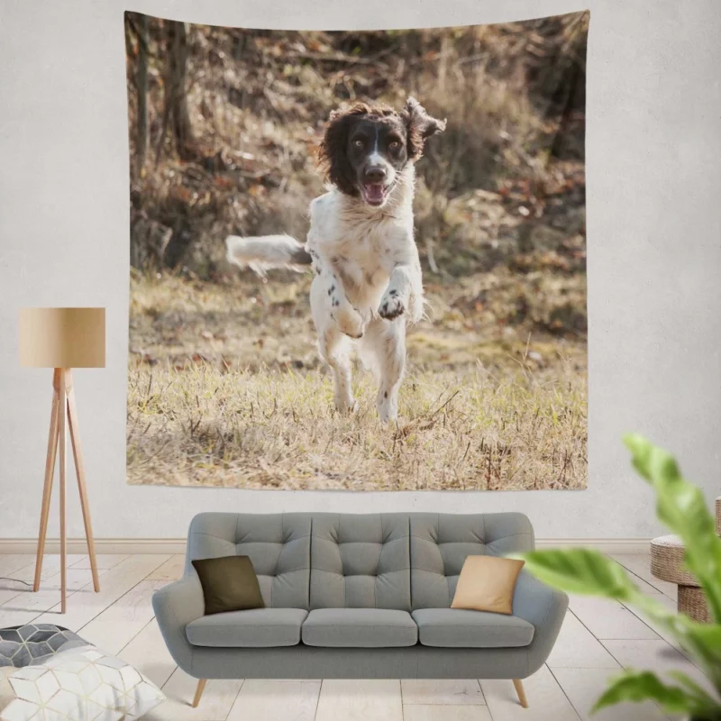 French Spaniel in Captivating Movement Wall Hanging Tapestry