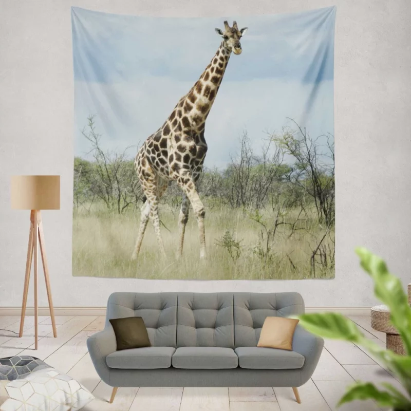 Gentle Giraffe Nature Towering Grace Wall Hanging Tapestry