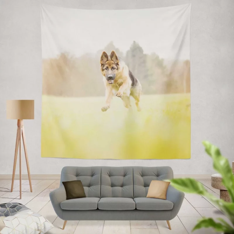 German Shepherd Depth of Field Majesty Wall Hanging Tapestry