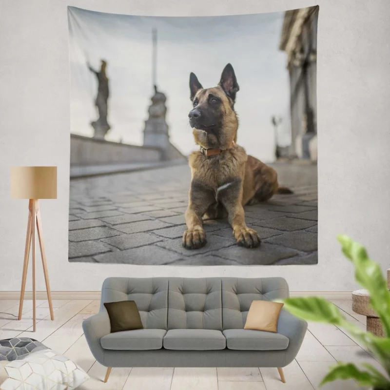 German Shepherd Field Focus Canine Majesty Wall Hanging Tapestry