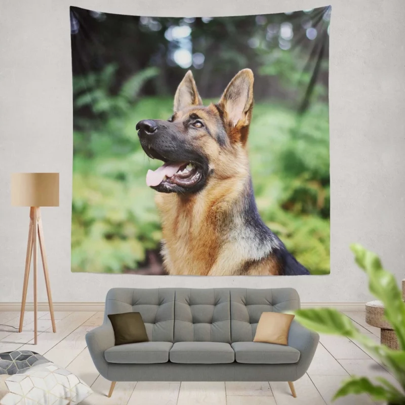 German Shepherd Furry Grace Active Energy Wall Hanging Tapestry