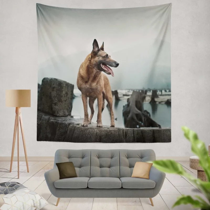 German Shepherd Majestic Stance Wall Hanging Tapestry