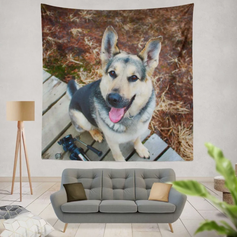 German Shepherd Vigil Canine Devotion Wall Hanging Tapestry